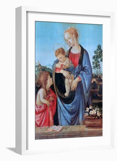 The Virgin and Child with Saint John, 1480-Filippino Lippi-Framed Giclee Print