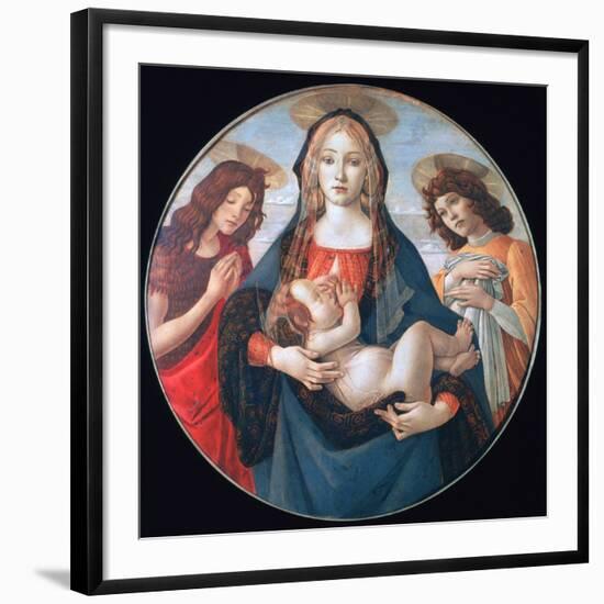 The Virgin and Child with Saint John and an Angel, C1490-Sandro Botticelli-Framed Giclee Print