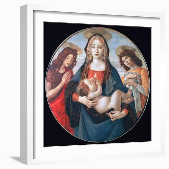 The Virgin and Child with Saint John and an Angel, C1490-Sandro Botticelli-Framed Giclee Print