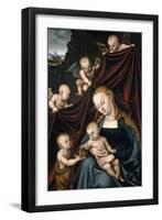 The Virgin and Child, with Saint John and Angels, 1536-Lucas Cranach the Elder-Framed Giclee Print
