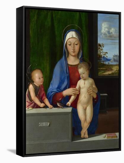 The Virgin and Child with Saint John, C. 1510-Antonio de Solario-Framed Stretched Canvas