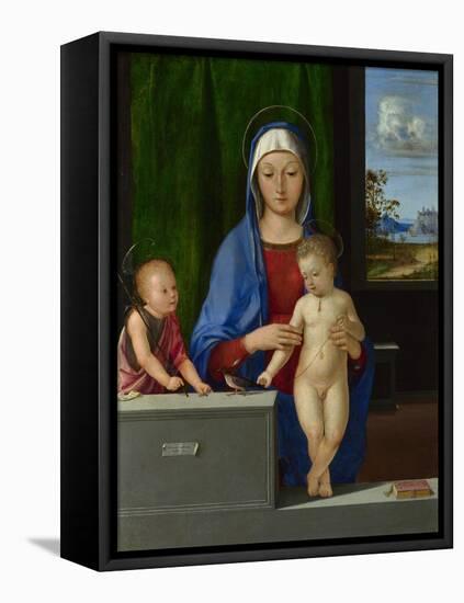 The Virgin and Child with Saint John, C. 1510-Antonio de Solario-Framed Stretched Canvas
