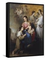 The Virgin and Child with Saint Rose of Viterbo-Bartolomé Estebàn Murillo-Framed Stretched Canvas