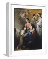 The Virgin and Child with Saint Rose of Viterbo-Bartolomé Estebàn Murillo-Framed Premium Giclee Print