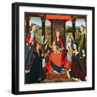 The Virgin and Child with Saints and Donors, a Panel from 'The Donne Triptych' C.1478 (Oil on Oak)-Hans Memling-Framed Giclee Print