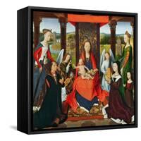 The Virgin and Child with Saints and Donors, a Panel from 'The Donne Triptych' C.1478 (Oil on Oak)-Hans Memling-Framed Stretched Canvas