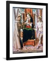 The Virgin and Child with Saints Francis and Sebastian, 1491-Carlo Crivelli-Framed Giclee Print