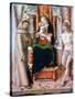 The Virgin and Child with Saints Francis and Sebastian, 1491-Carlo Crivelli-Stretched Canvas