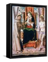The Virgin and Child with Saints Francis and Sebastian, 1491-Carlo Crivelli-Framed Stretched Canvas