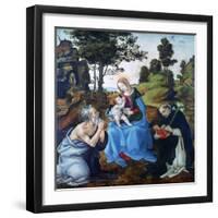 The Virgin and Child with Saints Jerome and Dominic, C1485-Filippino Lippi-Framed Premium Giclee Print