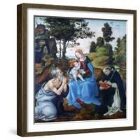 The Virgin and Child with Saints Jerome and Dominic, C1485-Filippino Lippi-Framed Giclee Print