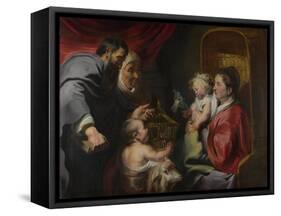 The Virgin and Child with Saints Zacharias, Elizabeth and John the Baptist, C. 1620-Jacob Jordaens-Framed Stretched Canvas