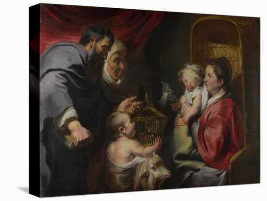 The Virgin and Child with Saints Zacharias, Elizabeth and John the Baptist, C. 1620-Jacob Jordaens-Stretched Canvas