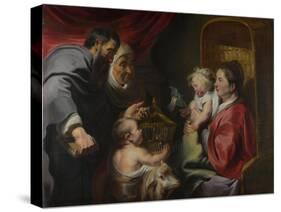 The Virgin and Child with Saints Zacharias, Elizabeth and John the Baptist, C. 1620-Jacob Jordaens-Stretched Canvas
