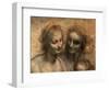 The Virgin and Child with Ss. Anne and John the Baptist, Detail of Heads of the Virgin and St. Anne-Leonardo da Vinci-Framed Premium Giclee Print