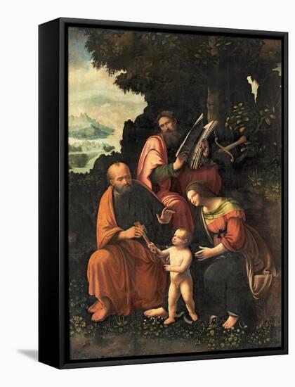 The Virgin and Child with Ss. Peter and Paul-Gian Giacomo Caprotti-Framed Stretched Canvas