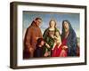 The Virgin and Child with St. Francis, a Female Saint and Donor (Oil on Panel)-Vincenzo Di Biagio Catena-Framed Giclee Print