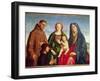 The Virgin and Child with St. Francis, a Female Saint and Donor (Oil on Panel)-Vincenzo Di Biagio Catena-Framed Giclee Print