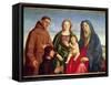 The Virgin and Child with St. Francis, a Female Saint and Donor (Oil on Panel)-Vincenzo Di Biagio Catena-Framed Stretched Canvas