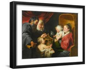 The Virgin and Child with St. John and His Parents, c.1617-1618-Jacob Jordaens-Framed Giclee Print