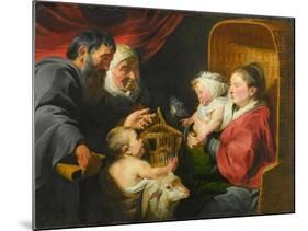The Virgin and Child with St. John and His Parents, c.1617-1618-Jacob Jordaens-Mounted Giclee Print