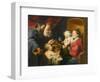 The Virgin and Child with St. John and His Parents, c.1617-1618-Jacob Jordaens-Framed Premium Giclee Print