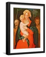 The Virgin and Child with St. Joseph and John the Baptist, 1521-27 (See also 80193)-Jacopo Pontormo-Framed Giclee Print