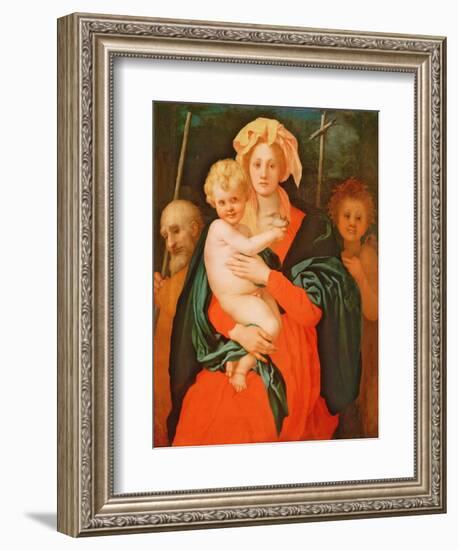 The Virgin and Child with St. Joseph and John the Baptist, 1521-27 (See also 80193)-Jacopo Pontormo-Framed Giclee Print