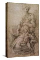 The Virgin and Child with the infant Baptist, c.1530-Michelangelo Buonarroti-Stretched Canvas