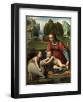 The Virgin and Child with the Infant Saint John-Bernardino Luini-Framed Giclee Print
