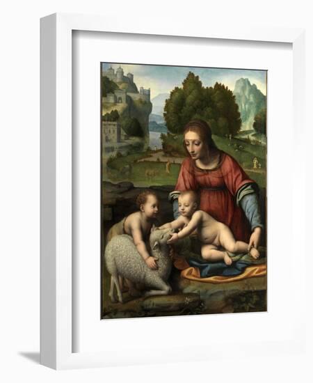 The Virgin and Child with the Infant Saint John-Bernardino Luini-Framed Giclee Print