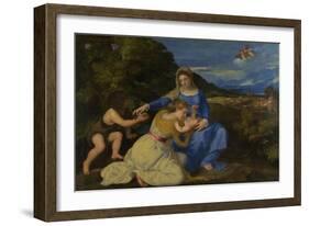 The Virgin and Child with the Young Saint John the Baptist (The Aldobrandini Madonna), Ca 1532-Titian (Tiziano Vecelli)-Framed Giclee Print