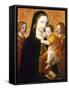 The Virgin and Child with Two Angels, Ca 1485-Ambrogio Bergognone-Framed Stretched Canvas