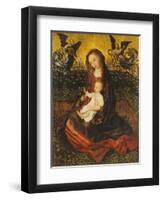 The Virgin and Child with Two Music-Making Angels in a Rose Garden-Rogier van der Weyden-Framed Giclee Print