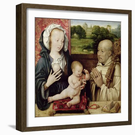 The Virgin and Child Worshipped by St.Bernard (Detail)-Joos Van Cleve-Framed Giclee Print