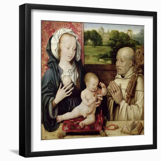 The Virgin and Child Worshipped by St.Bernard (Detail)-Joos Van Cleve-Framed Giclee Print