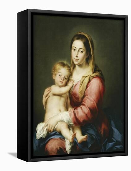 The Virgin and Child-Bartolomé Estéban Murillo-Framed Stretched Canvas