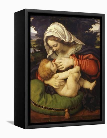 The Virgin and Green Cushion, 1507-10-Andrea Solario-Framed Stretched Canvas