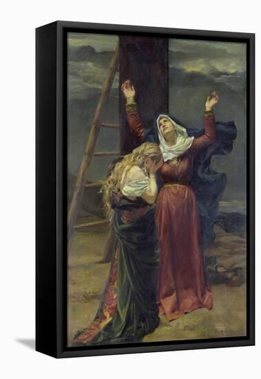 The Virgin at the Foot of the Cross-Jean Joseph Weerts-Framed Stretched Canvas