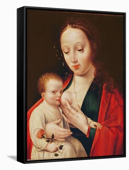 The Virgin Breastfeeding the Infant Christ-Joos Van Cleve-Framed Stretched Canvas