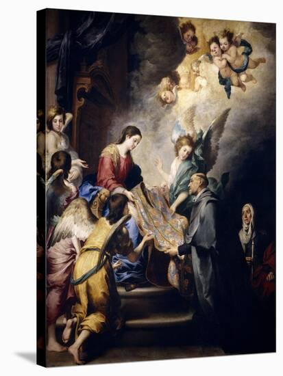 The Virgin Descending to Award Saint Ildefons, Ca. 1655-Bartolome Esteban Murillo-Stretched Canvas