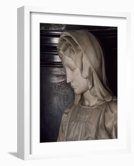 The Virgin, Detail from Madonna and Child-Michelangelo Buonarroti-Framed Giclee Print