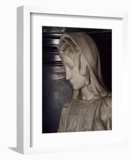 The Virgin, Detail from Madonna and Child-Michelangelo Buonarroti-Framed Giclee Print