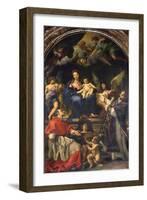 The Virgin Enthroned Between Saints Carlo Borromeo and Ignatius of Loyola, C.1685-Carlo Maratti-Framed Giclee Print