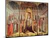 The Virgin Enthroned with Saints Jerome, Gregory, Ambrose and Augustine, 1446-Antonio & D'alemagna Vivarini-Mounted Giclee Print