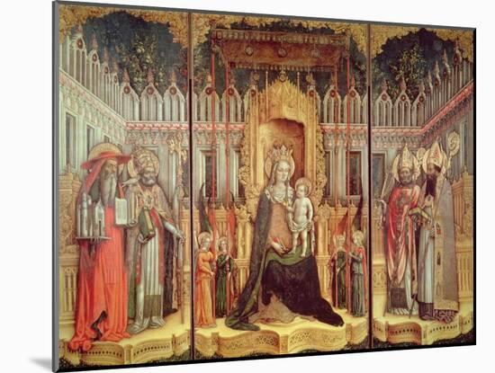 The Virgin Enthroned with Saints Jerome, Gregory, Ambrose and Augustine, 1446-Antonio & D'alemagna Vivarini-Mounted Giclee Print