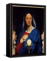 The Virgin Has the Host. Symbols of Communion: Object of the Eucharist (The Host as the Body of Chr-Jean Auguste Dominique Ingres-Framed Stretched Canvas