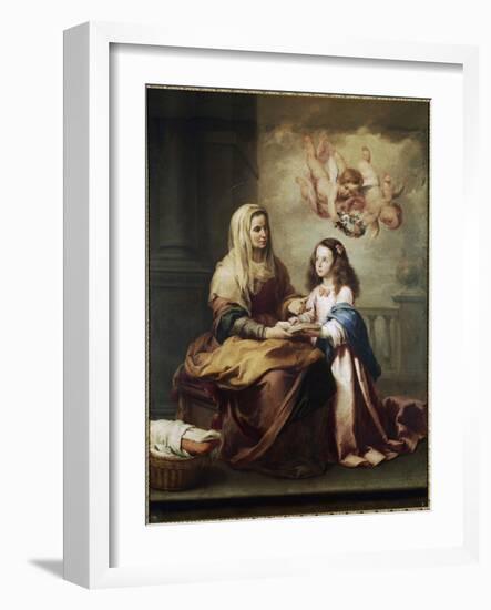 The Virgin Mary and Saint Anne Detail. (Oil on Canvas, C.1674)-Bartolome Esteban Murillo-Framed Giclee Print