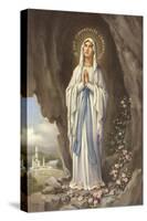 The Virgin Mary as Supposedly Seen by Bernadette, a Highly Romanticised Italian Depiction-null-Stretched Canvas