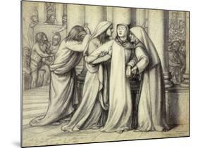 The Virgin Mary being Comforted-Dante Gabriel Rossetti-Mounted Giclee Print